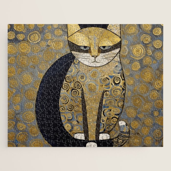Klimt Black Cat Masked Bandit with Three Paws Jigsaw Puzzle Gallery Image 1