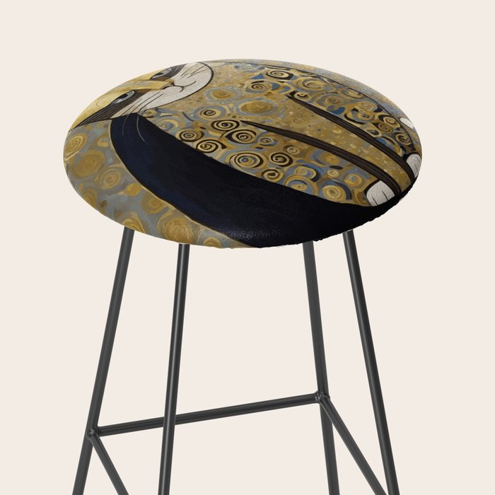Klimt Black Cat Masked Bandit with Three Paws Stool Gallery Image 2