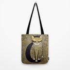 Klimt Black Cat Masked Bandit with Three Paws Tote Bag Gallery Image 2