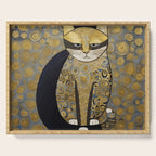 Klimt Black Cat Masked Bandit with Three Paws Serving Tray Gallery Image 1