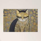 Klimt Black Cat Masked Bandit with Three Paws Welcome Mat Gallery Image 1