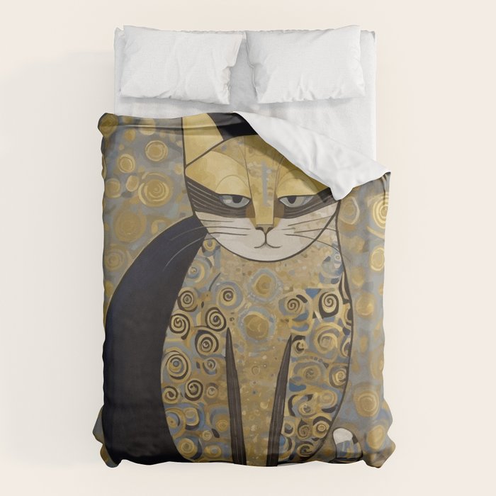 Klimt Black Cat Masked Bandit with Three Paws Duvet Cover Gallery Image 6