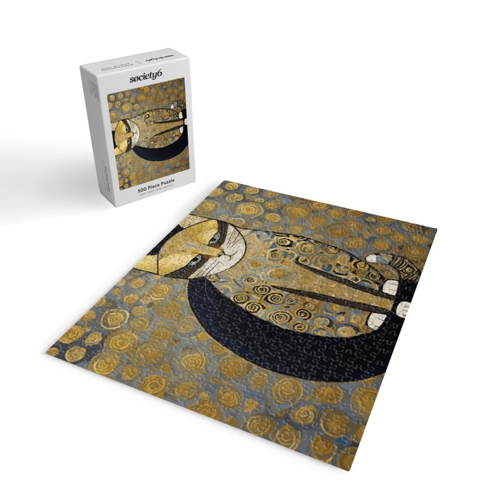 Klimt Black Cat Masked Bandit with Three Paws Jigsaw Puzzle Gallery Image 2