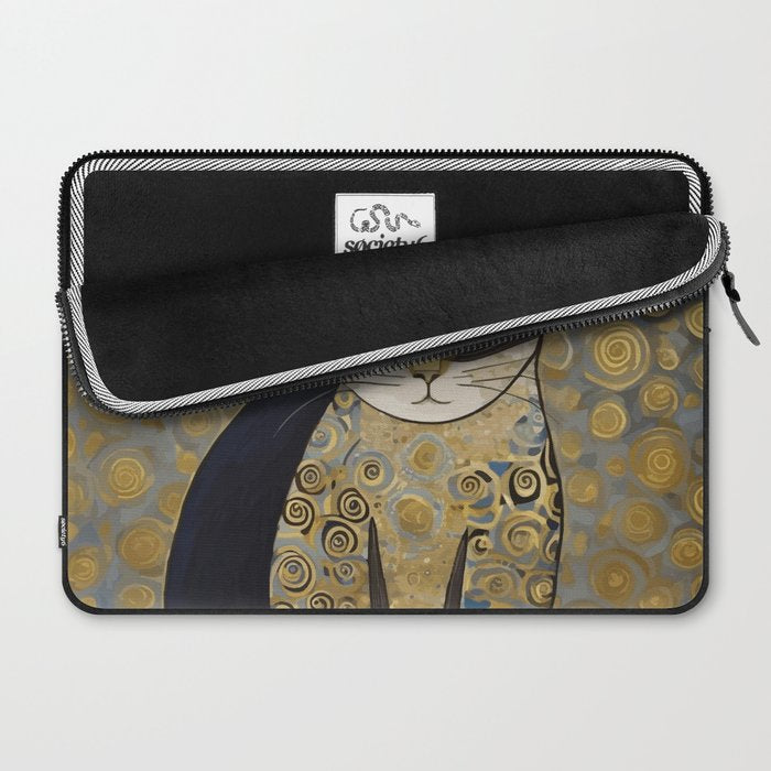 Klimt Black Cat Masked Bandit with Three Paws Laptop Sleeve Gallery Image 2