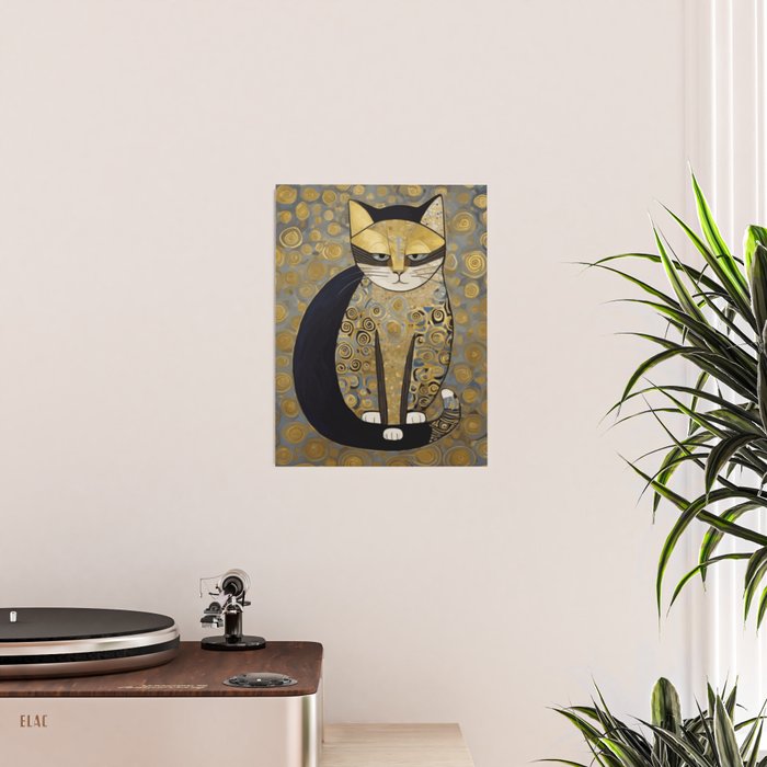 Klimt Black Cat Masked Bandit with Three Paws Poster Gallery Image 2