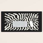 Onyx Ferns: Black & White Matisse Edition Desk Mat Gallery Image 1