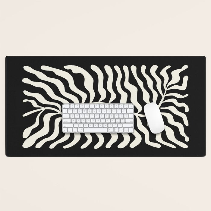 Onyx Ferns: Black & White Matisse Edition Desk Mat Gallery Image 1