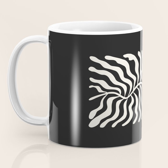 Onyx Ferns: Black & White Matisse Edition Coffee Mug Gallery Image 3