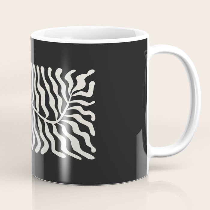 Onyx Ferns: Black & White Matisse Edition Coffee Mug Gallery Image 1