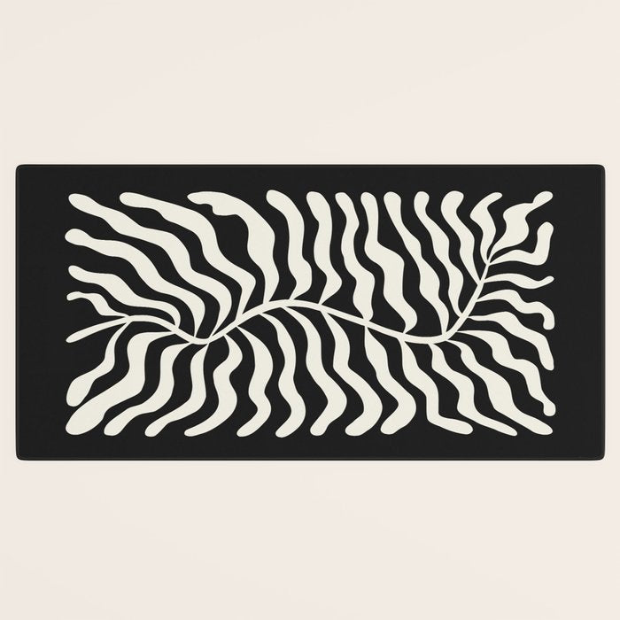 Onyx Ferns: Black & White Matisse Edition Desk Mat Gallery Image 3