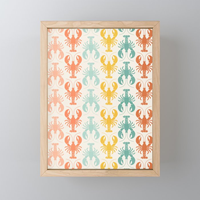Lobster parade - retro Mini Art Print Gallery Image 1