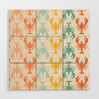 Lobster parade - retro Wood Wall Art Gallery Image 1