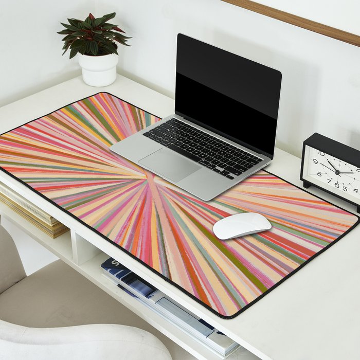 Abstract Pink Bloom Desk Mat Gallery Image 2