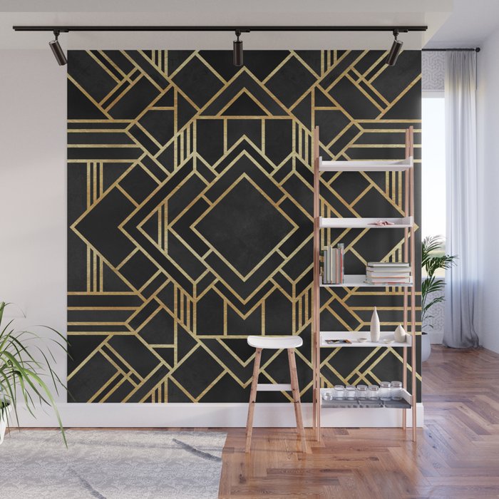 Art Deco Black Wall Mural Gallery Image 1