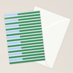 Minimalist Striped Pattern in Blue and Green Stationery Card Gallery Image 2
