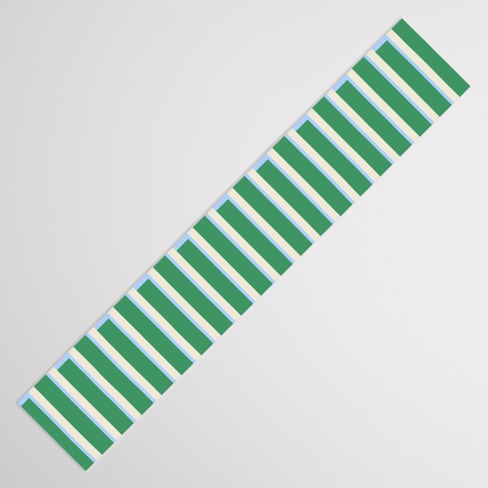 Minimalist Striped Pattern in Blue and Green Table Runner Gallery Image 3