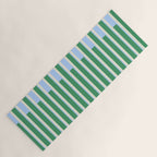 Minimalist Striped Pattern in Blue and Green Yoga Mat Gallery Image 1