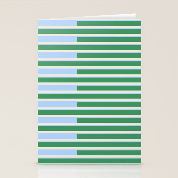 Minimalist Striped Pattern in Blue and Green Stationery Card Gallery Image 2