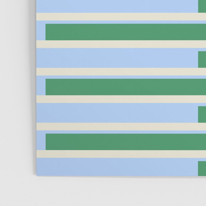 Minimalist Striped Pattern in Blue and Green Poster Gallery Image 3