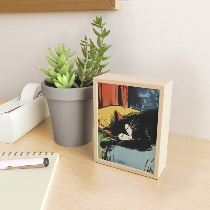 Ludwig The Black Cat  Mini Art Print Gallery Image 2