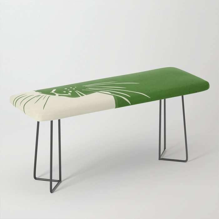 Minimalist Green Cat Bench Gallery Image 1