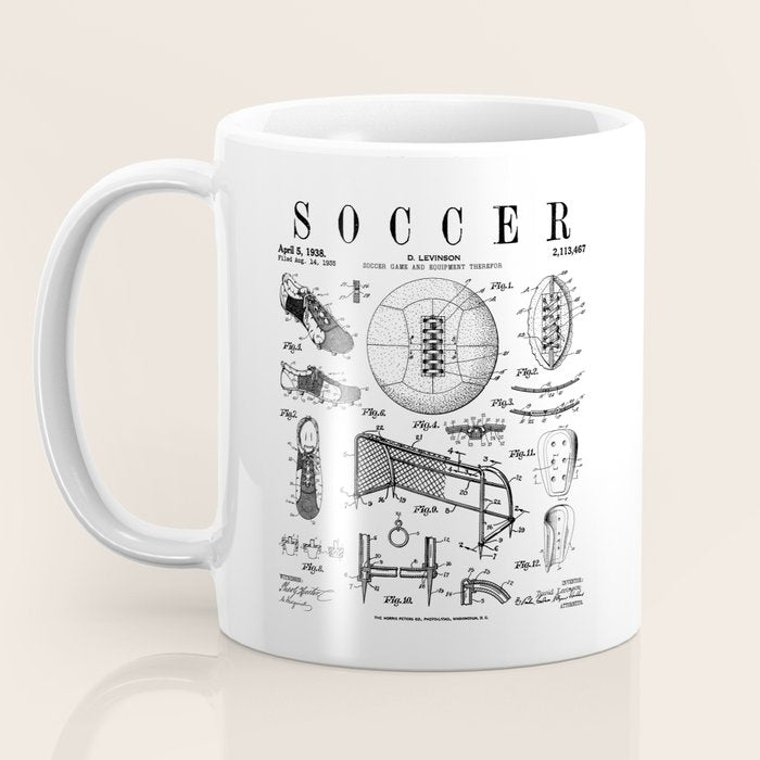 Soccer Player Football Vintage Patent Drawing Print Coffee Mug Gallery Image 3