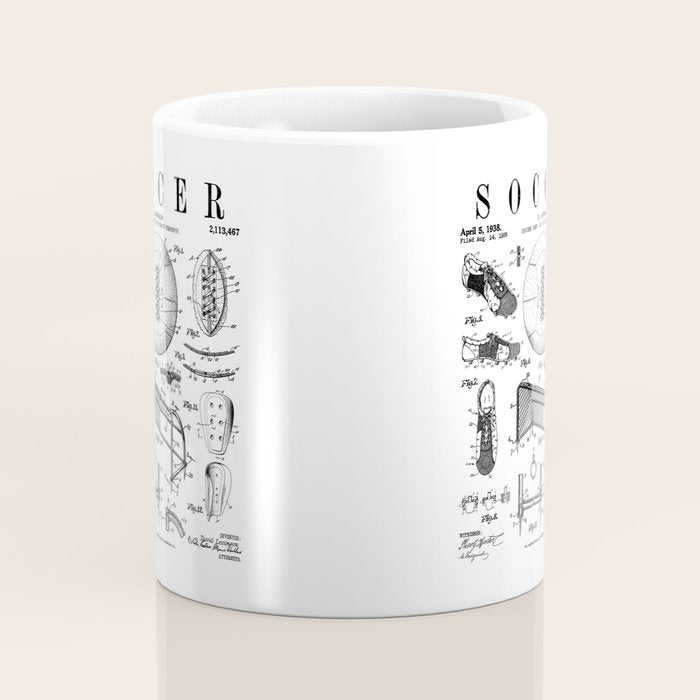 Soccer Player Football Vintage Patent Drawing Print Coffee Mug Gallery Image 4