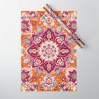Ruby and Spice Floral Mandala Wrapping Paper Gallery Image 1