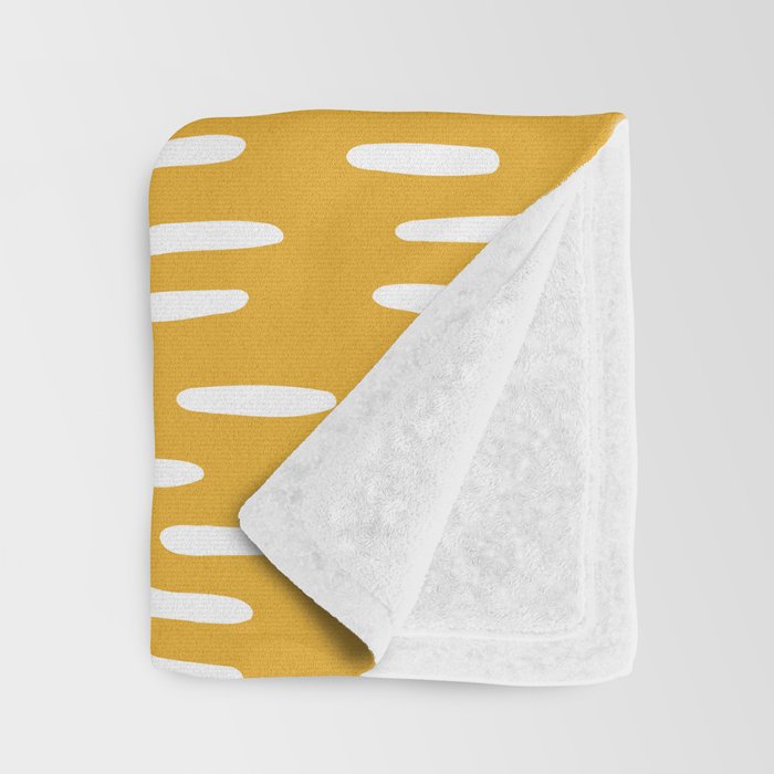 Boho Raindrops on Yellow Throw Blanket Gallery Image 3
