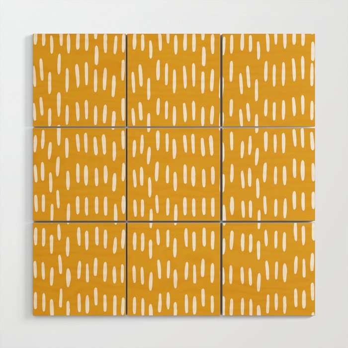 Boho Raindrops on Yellow Wood Wall Art Gallery Image 1