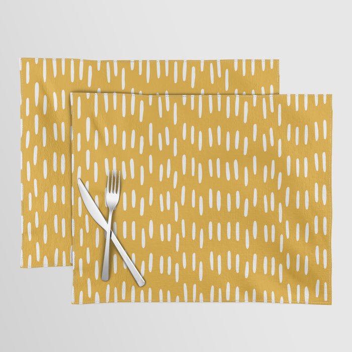 Boho Raindrops on Yellow Placemat Gallery Image 1