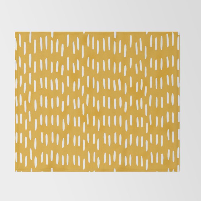 Boho Raindrops on Yellow Throw Blanket Gallery Image 2