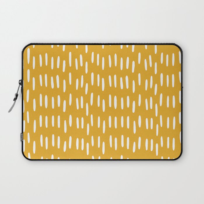 Boho Raindrops on Yellow Laptop Sleeve Gallery Image 1