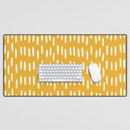 Boho Raindrops on Yellow Desk Mat Gallery Image 1