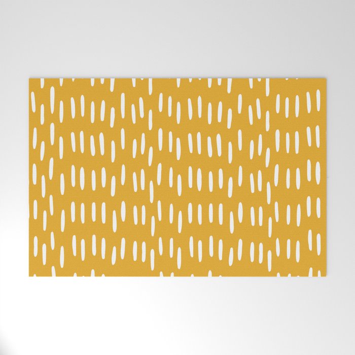 Boho Raindrops on Yellow Welcome Mat Gallery Image 1