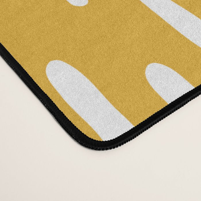 Boho Raindrops on Yellow Desk Mat Gallery Image 4