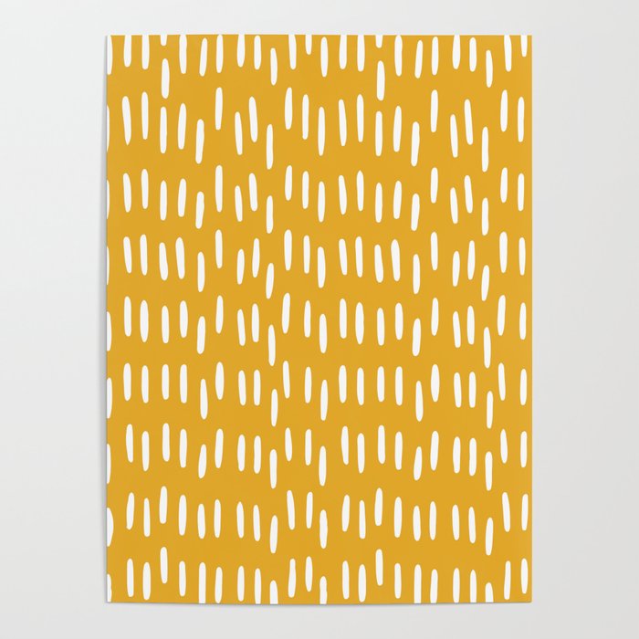 Boho Raindrops on Yellow Poster Gallery Image 1