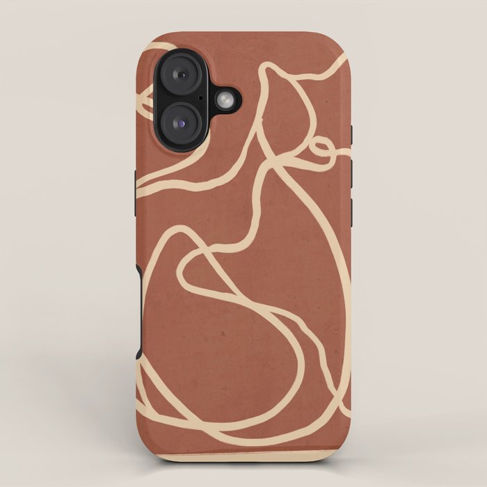 Abstract Line Art Cat 8 iPhone Case Gallery Image 1