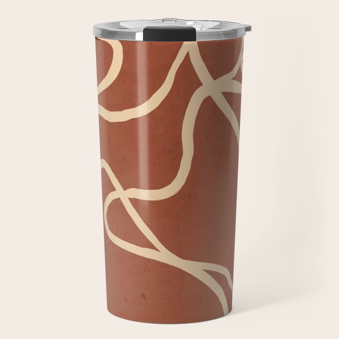 Abstract Line Art Cat 8 Travel Mug Gallery Image 1
