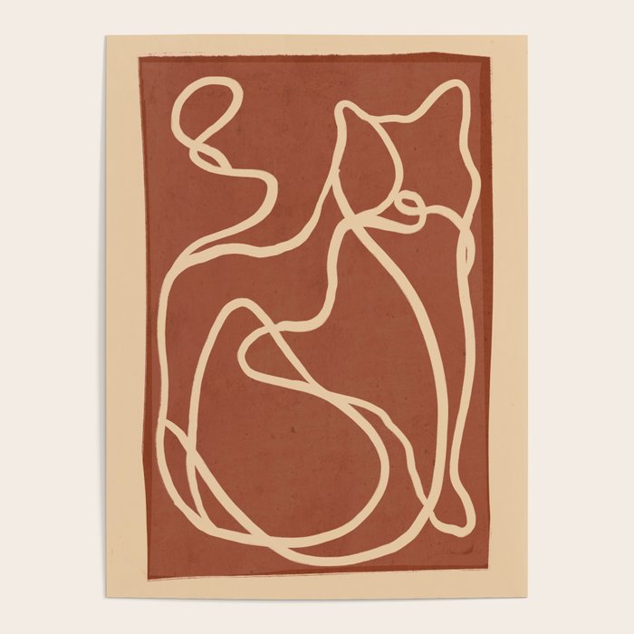 Abstract Line Art Cat 8 Poster Gallery Image 1