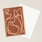 Abstract Line Art Cat 8 Stationery Card Gallery Image 2