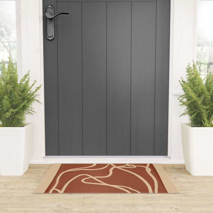 Abstract Line Art Cat 8 Welcome Mat Gallery Image 3