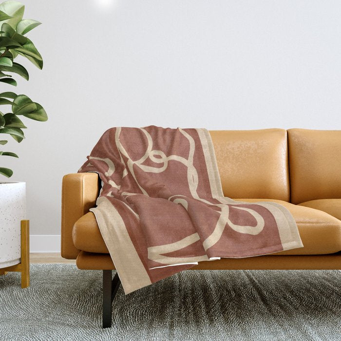 Abstract Line Art Cat 8 Throw Blanket Gallery Image 1