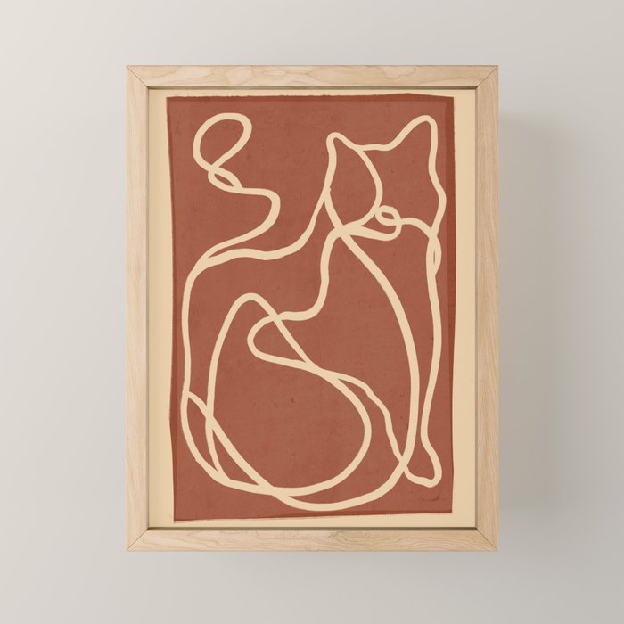 Abstract Line Art Cat 8 Mini Art Print Gallery Image 1