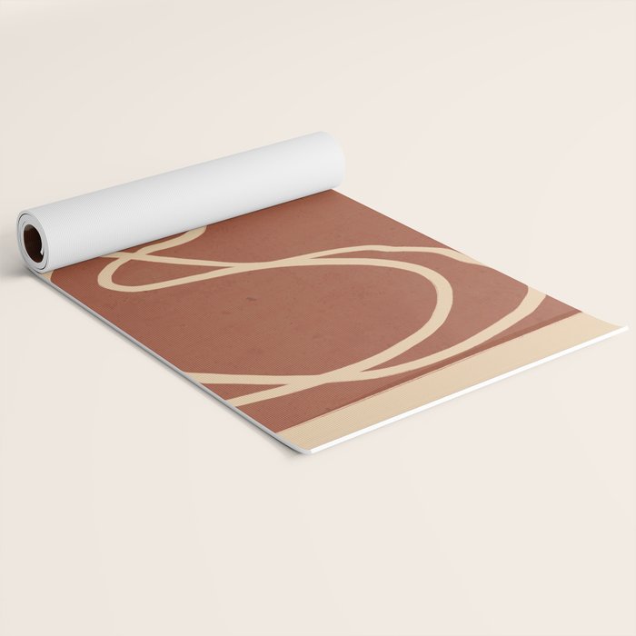 Abstract Line Art Cat 8 Yoga Mat Gallery Image 2