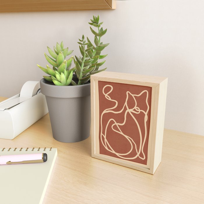 Abstract Line Art Cat 8 Mini Art Print Gallery Image 2
