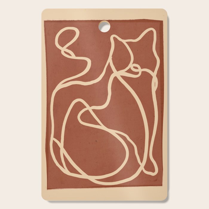 Abstract Line Art Cat 8 Cutting Board Gallery Image 1