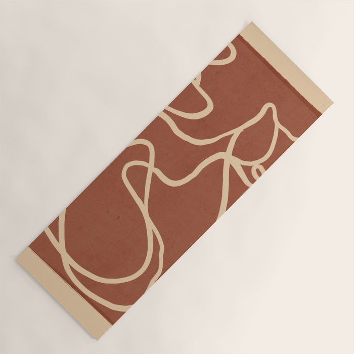 Abstract Line Art Cat 8 Yoga Mat Gallery Image 1