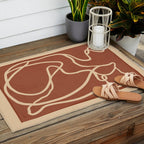 Abstract Line Art Cat 8 Outdoor Rug Gallery Image 2