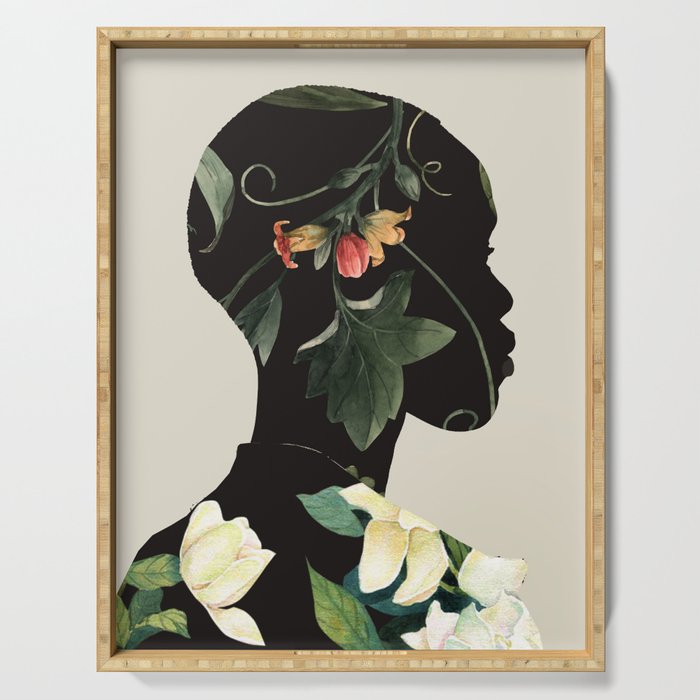 Floral Portrait 28 Serving Tray Gallery Image 1